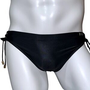 Andrew Christian Unleashed Hip Tie Swim Brief Black Size S (28-31) #70030 NWT